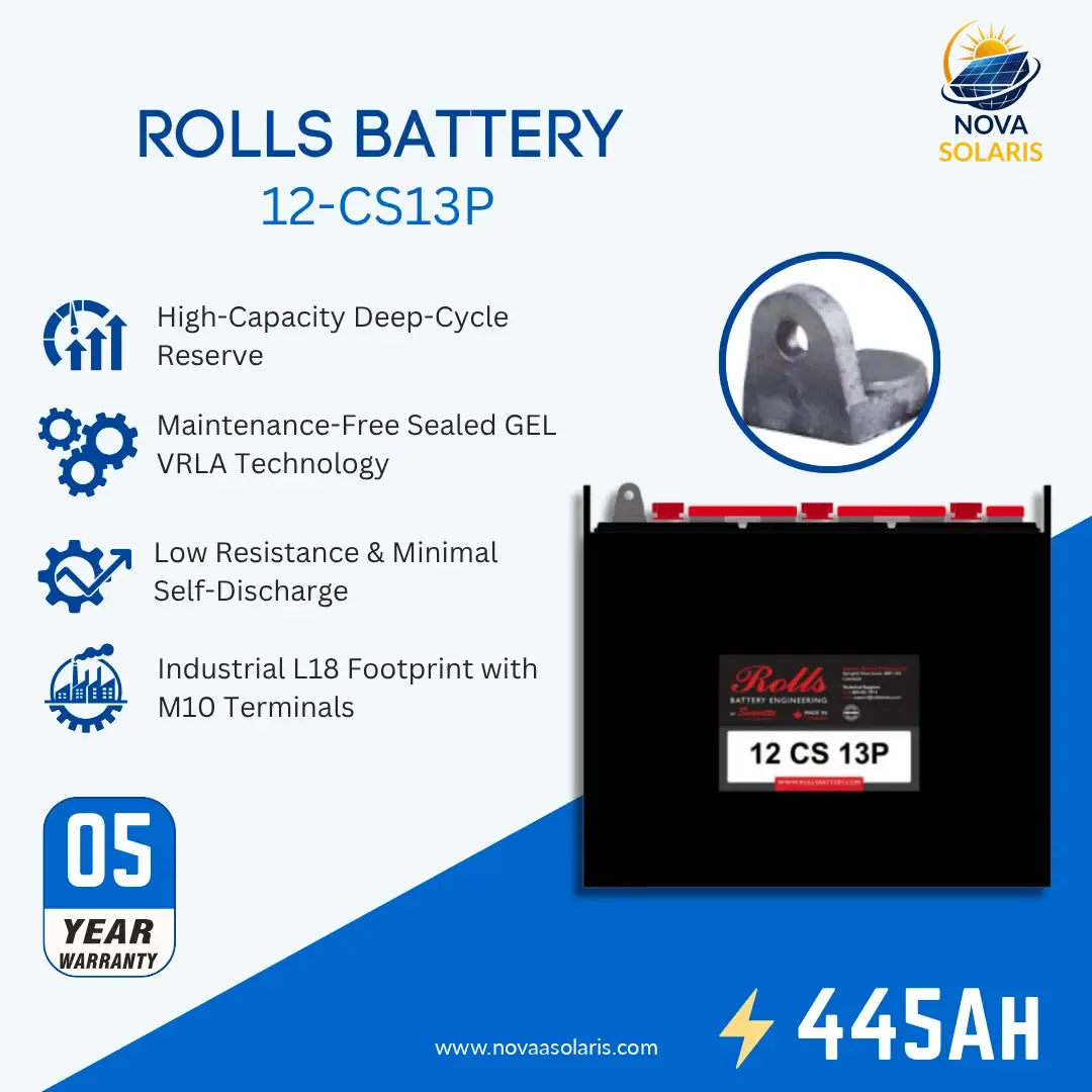Rolls Surrette 12-CS13P 12VDC 445Ah Deep Cycle Battery