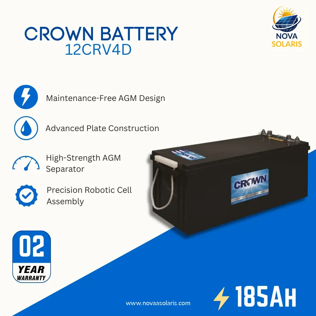 Crown 12CRV4D 12VDC Sealed Deep Cycle Battery