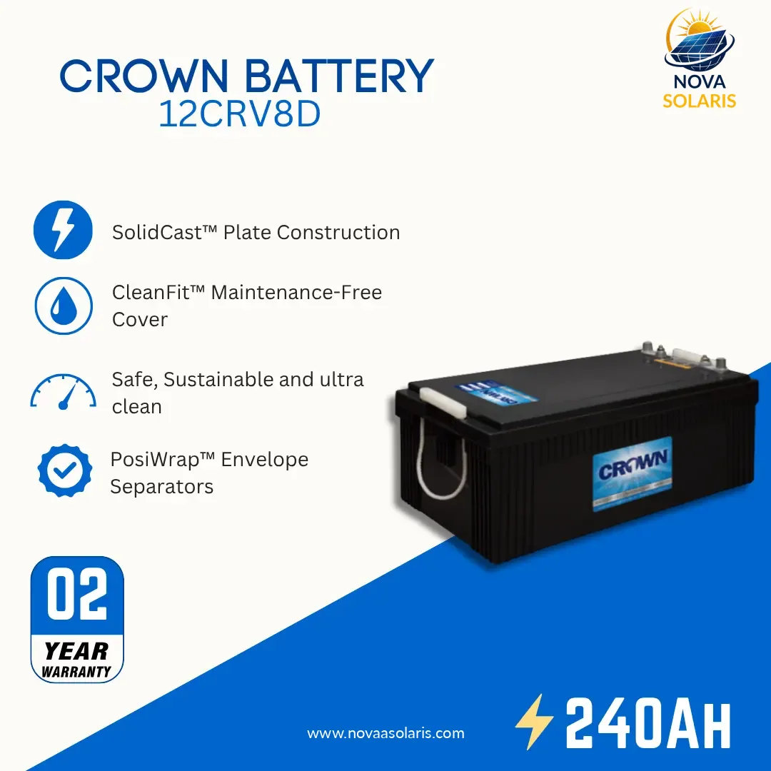 Crown 12CRV8D 240Ah 12VDC 240Ah Marine Battery