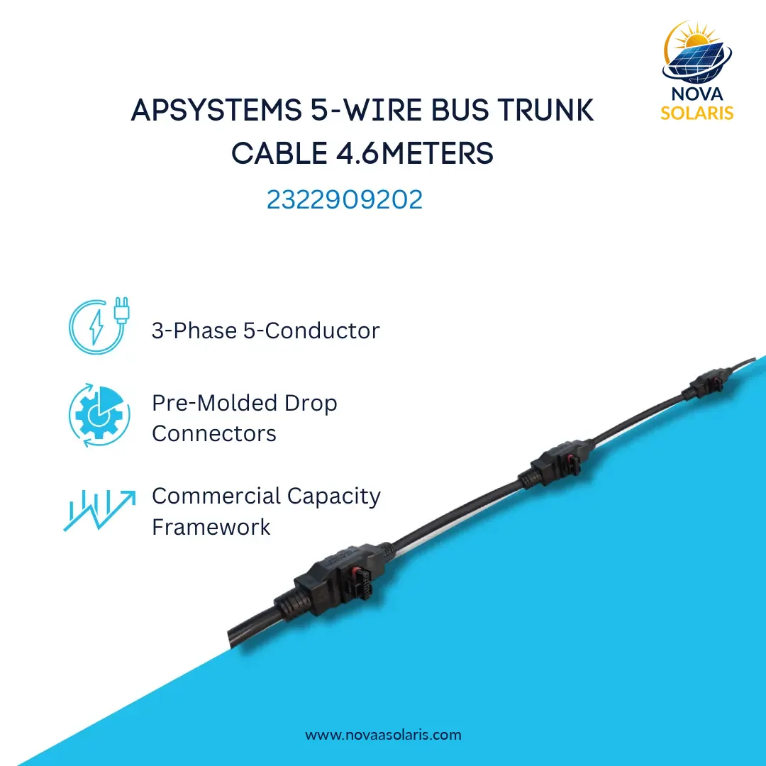 APsystems 2322909202 5-Wire Bus Trunk Cable 4.6meters
