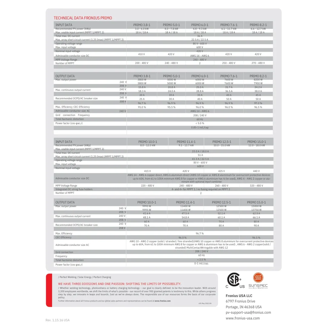 Fronius Primo FRO-P-8.2-208-240 WLAN/LAN/web server — visuel 2