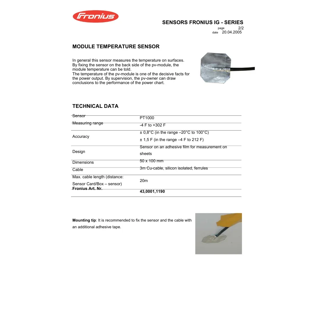 Fronius Module temperature sensor — visuel 2