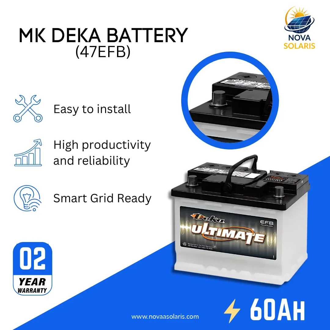 Mk Deka 47EFB 60Ah 12VDC Enhanced Flooded Battery