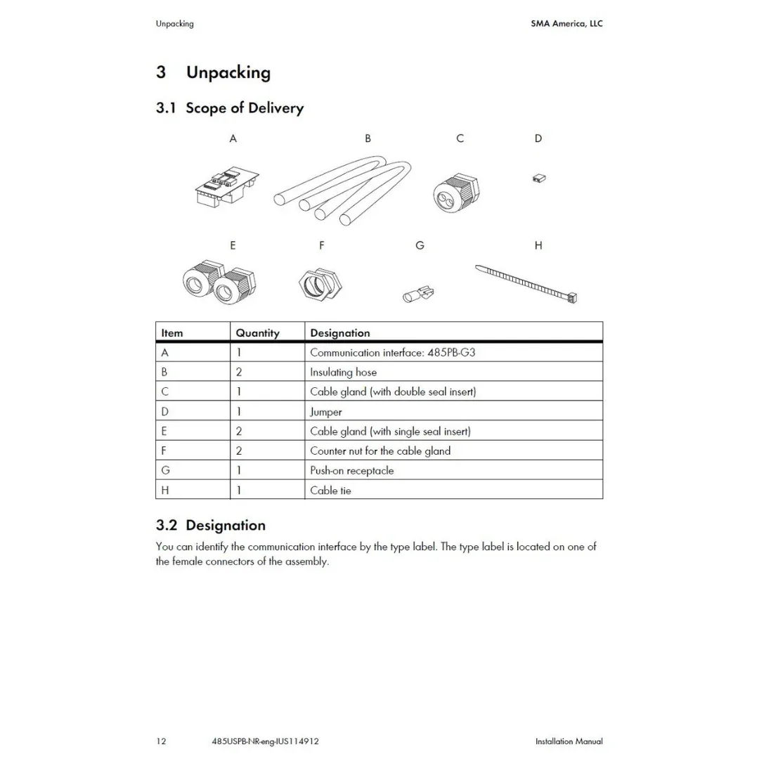 SMA 485USPB-NR Communication Adapter — visuel 2