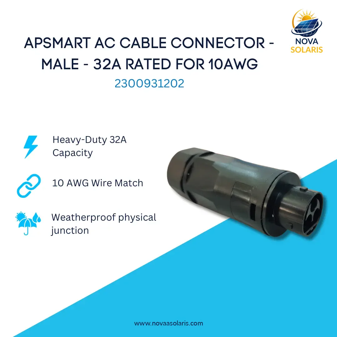 APSmart 2300931202 AC Cable Connector - Male - 32A rated for 10AWG