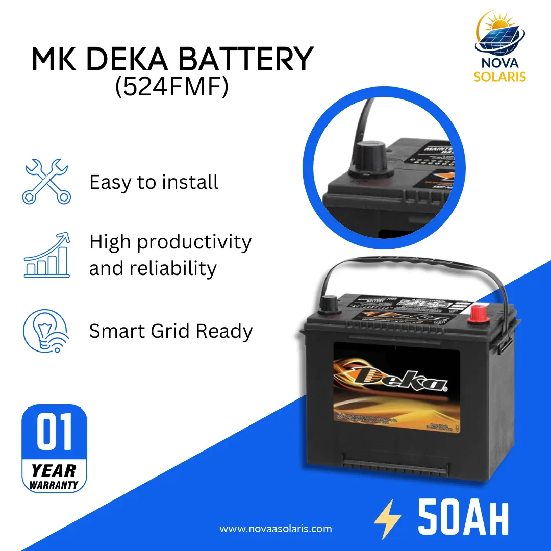 MK Deka 524FMF 50Ah 12VDC Flooded Lead-Acid Battery
