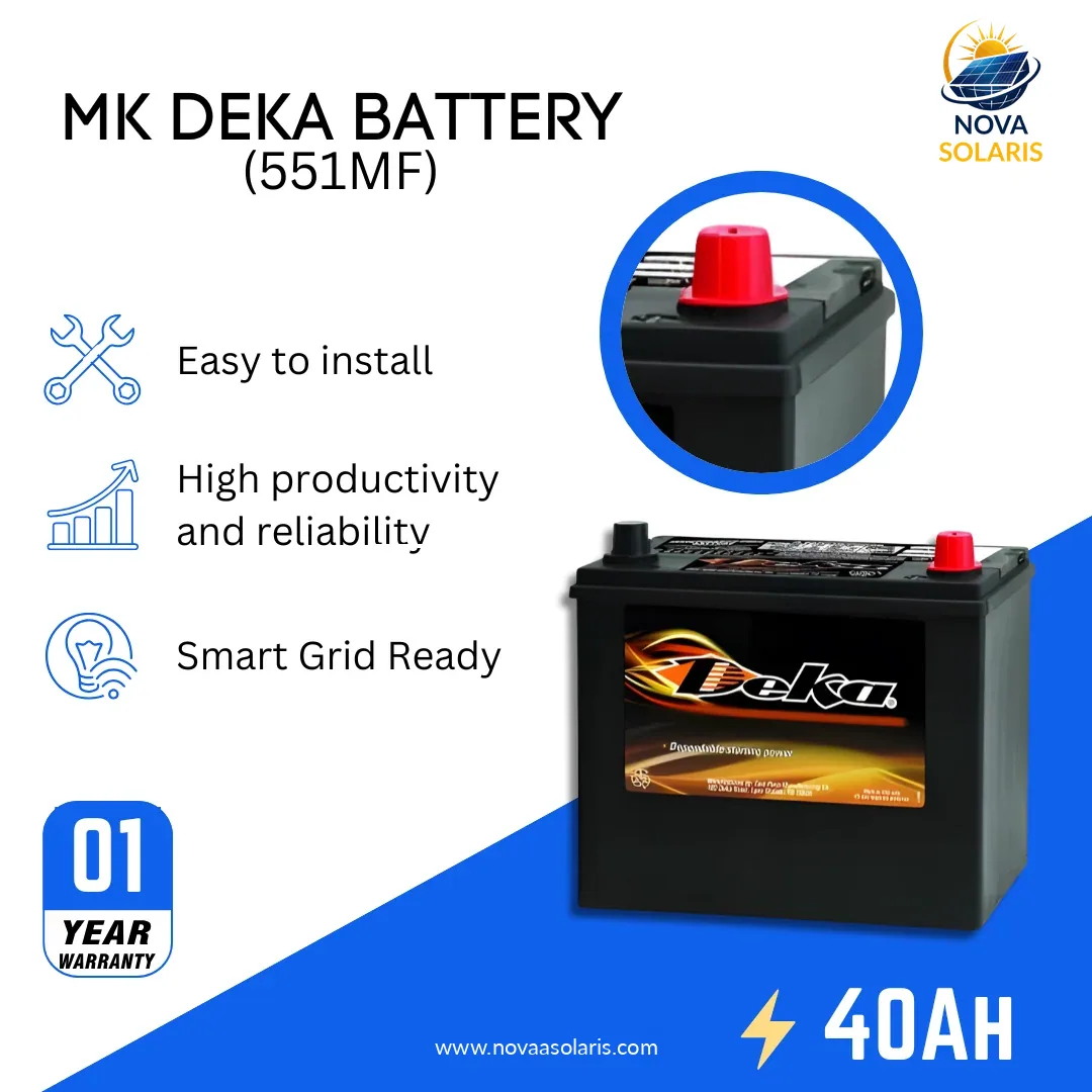 MK Deka 551MF 40Ah 12VDC Flooded Lead-Acid Battery