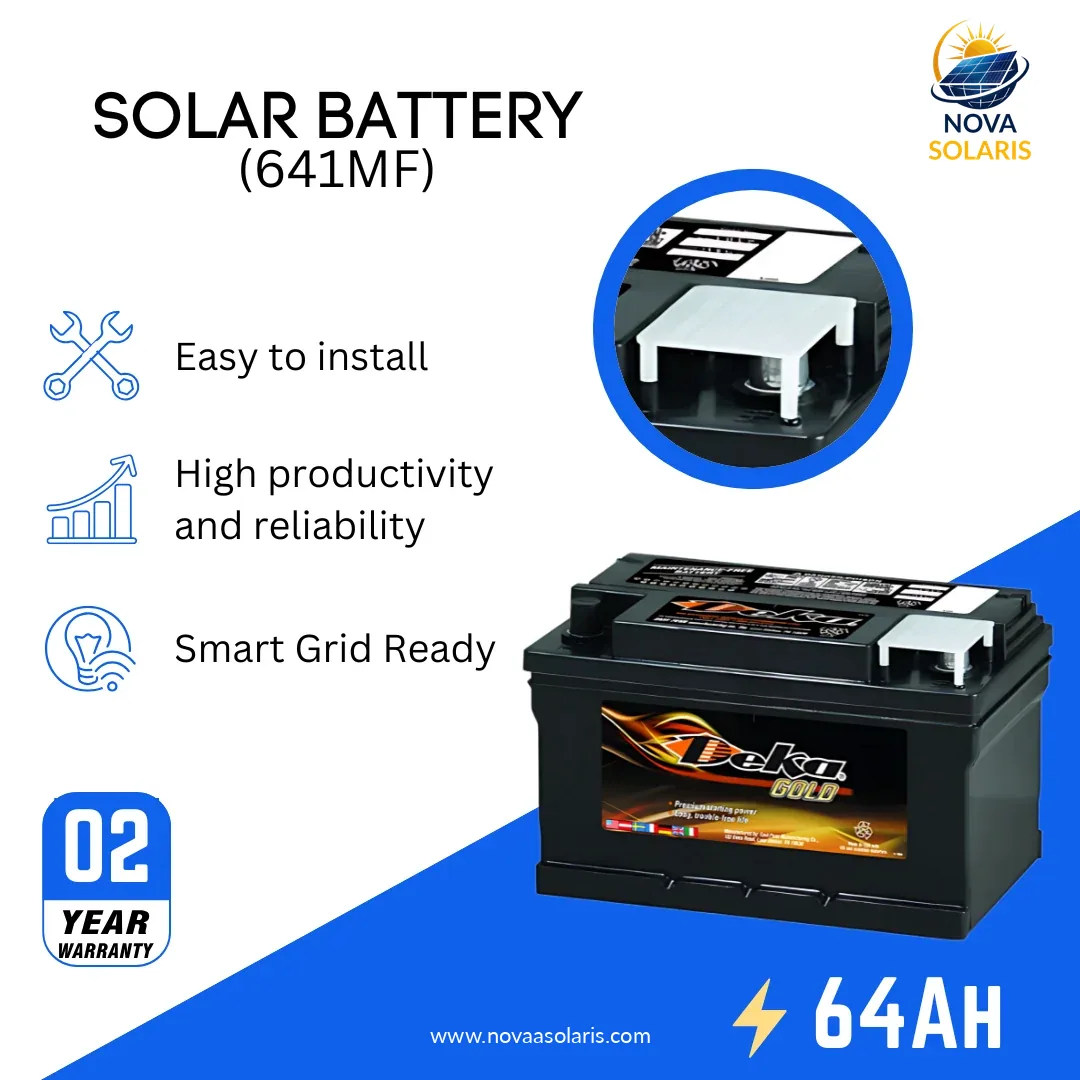 MK Deka 641MF 64Ah 12VDC Flooded Lead-Acid Battery