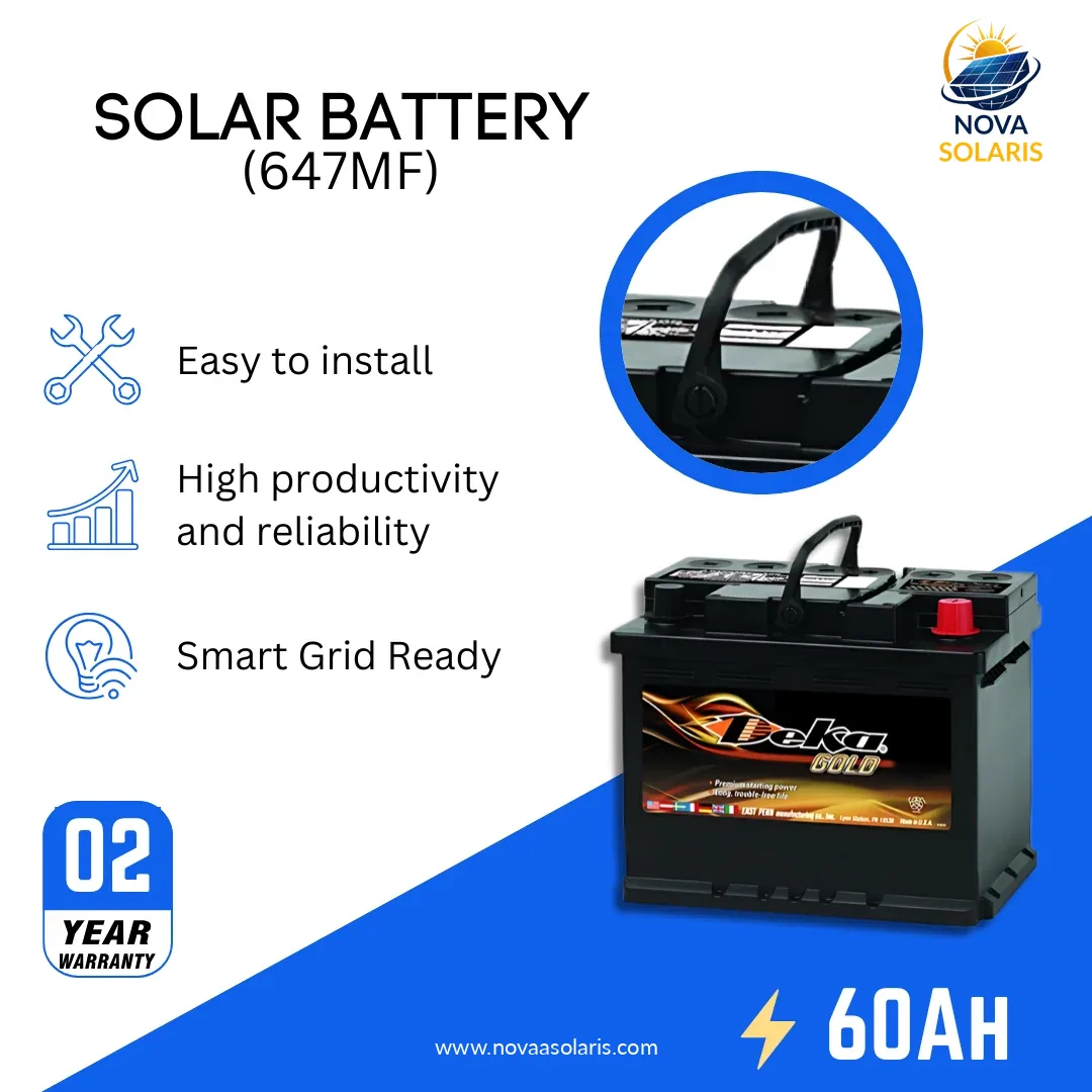 MK Deka 647MF 60Ah 12VDC Flooded Lead-Acid Battery