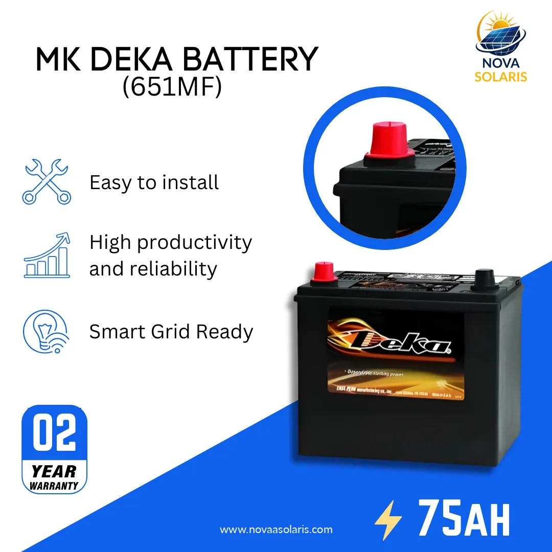 MK Deka 651MF 75Ah 12VDC Flooded Lead-Acid Battery