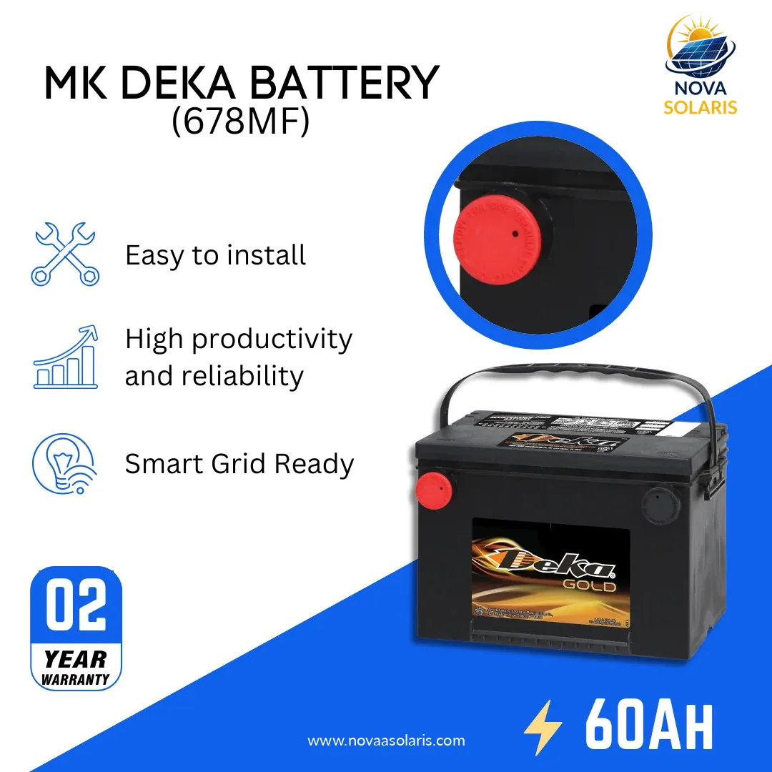 MK Deka 678MF 60Ah 12VDC Flooded Lead-Acid Battery