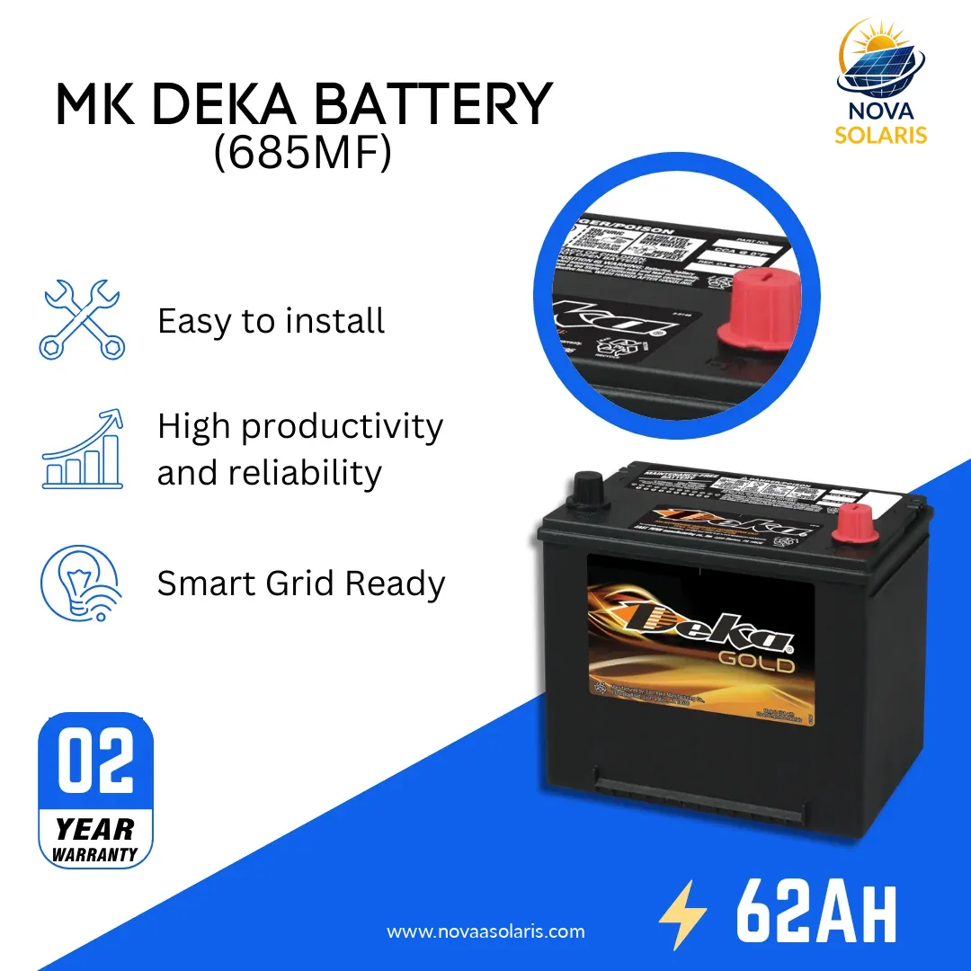 MK Deka 685MF 62Ah 12VDC Flooded Lead-Acid Battery
