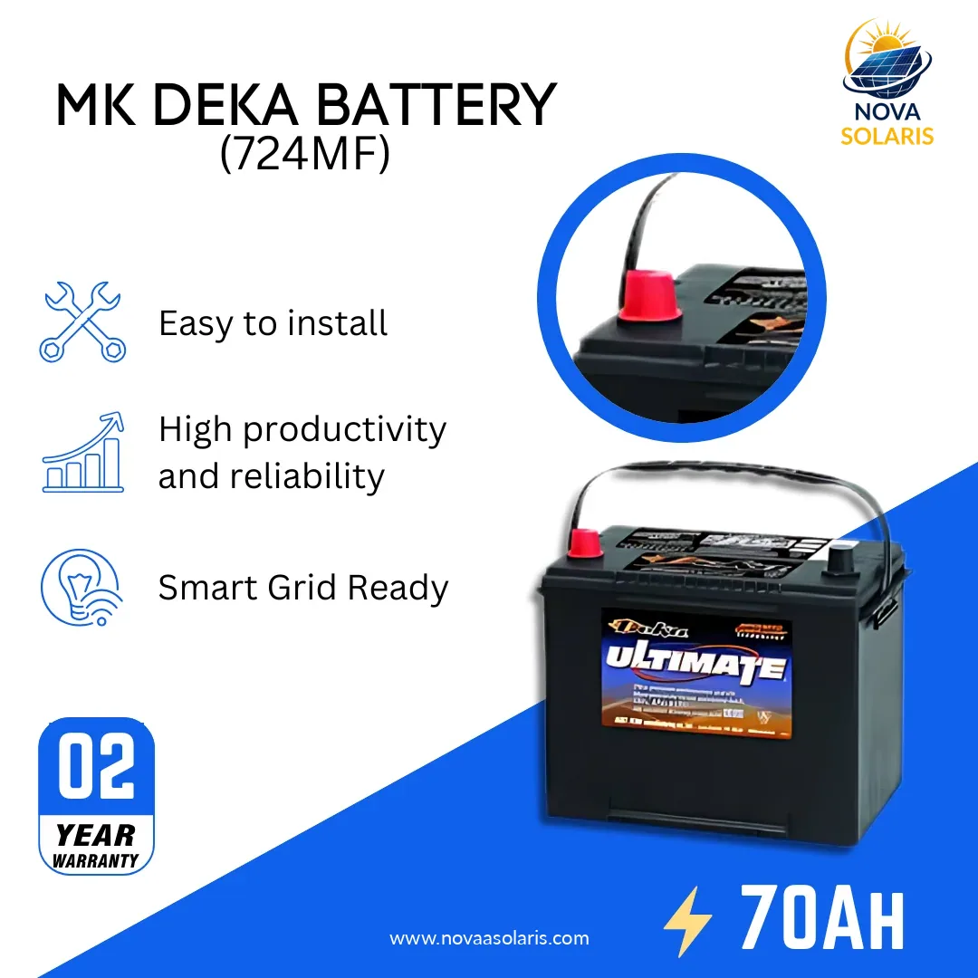 MK Deka 724MF 70Ah 12VDC Flooded Lead-Acid Battery