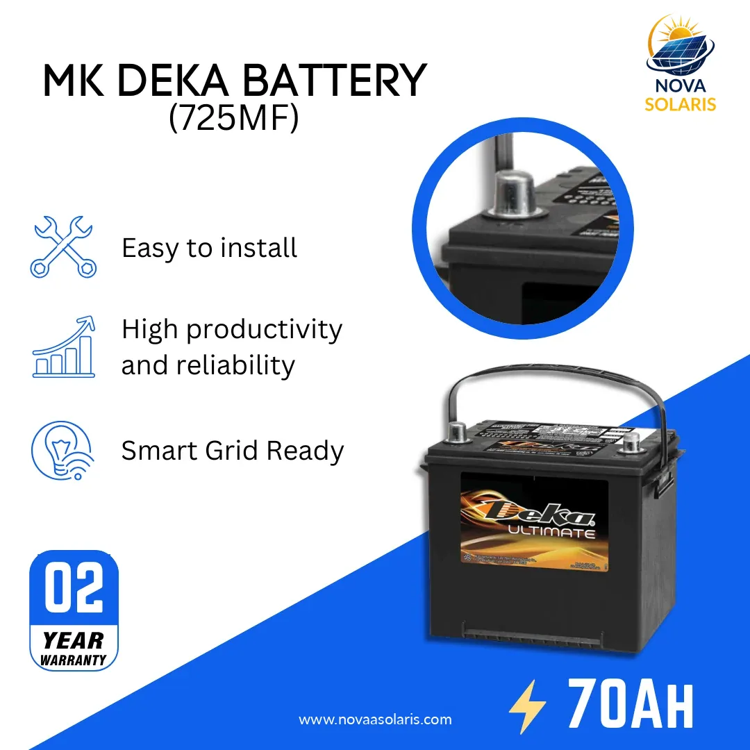 Mk Deka 725MF 70Ah 12VDC Flooded Lead-Acid Battery