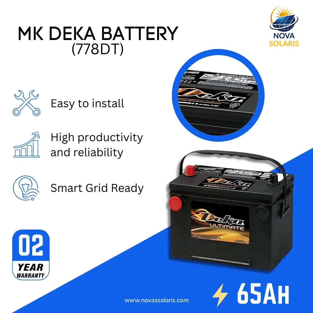 Mk Deka 778DT 65Ah 12VDC Flooded Lead-Acid Battery