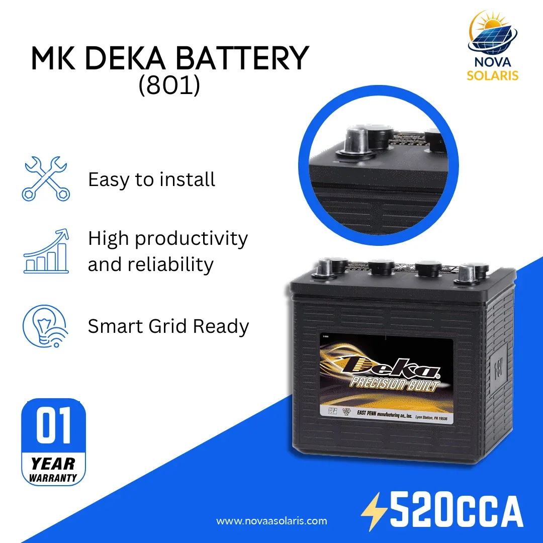 MK Deka 801 8VDC Flooded Lead-Acid Battery