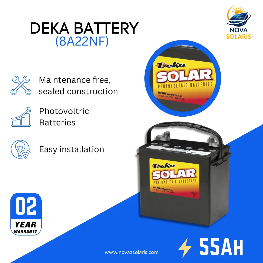 MK Deka 8A22NF 55Ah 12VDC Deep Cycle AGM Battery