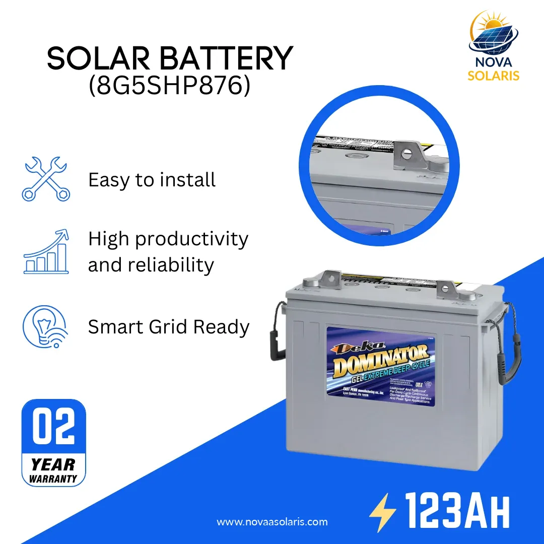 MK Deka 8G5SHP876 123Ah 12VDC Deep Cycle GEL Battery