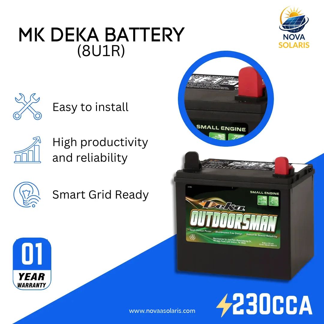 MK Deka 8U1R 12VDC Flooded Lead-Acid Battery