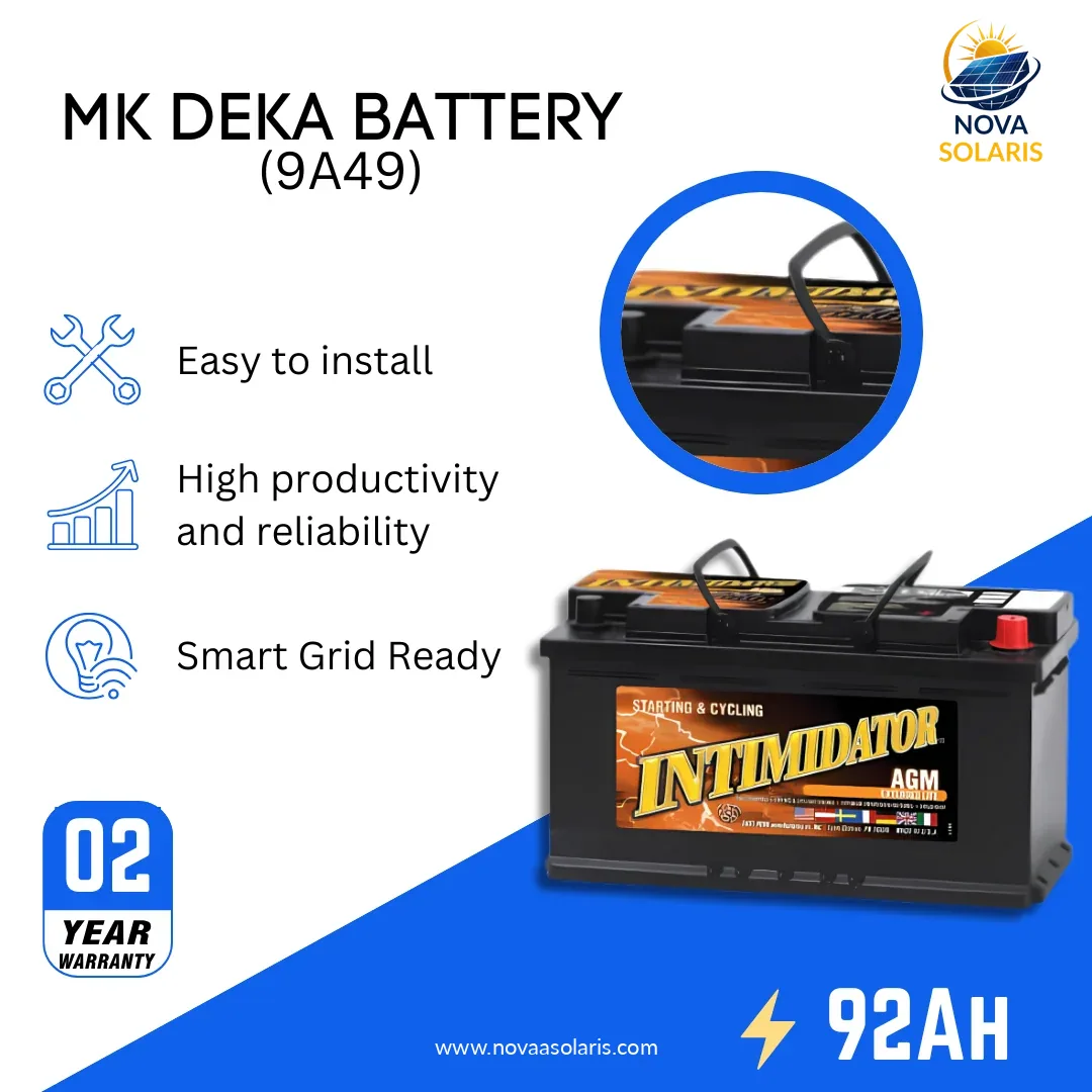 Mk Deka 9A49 92Ah 12VDC Sealed Lead-Acid AGM Battery