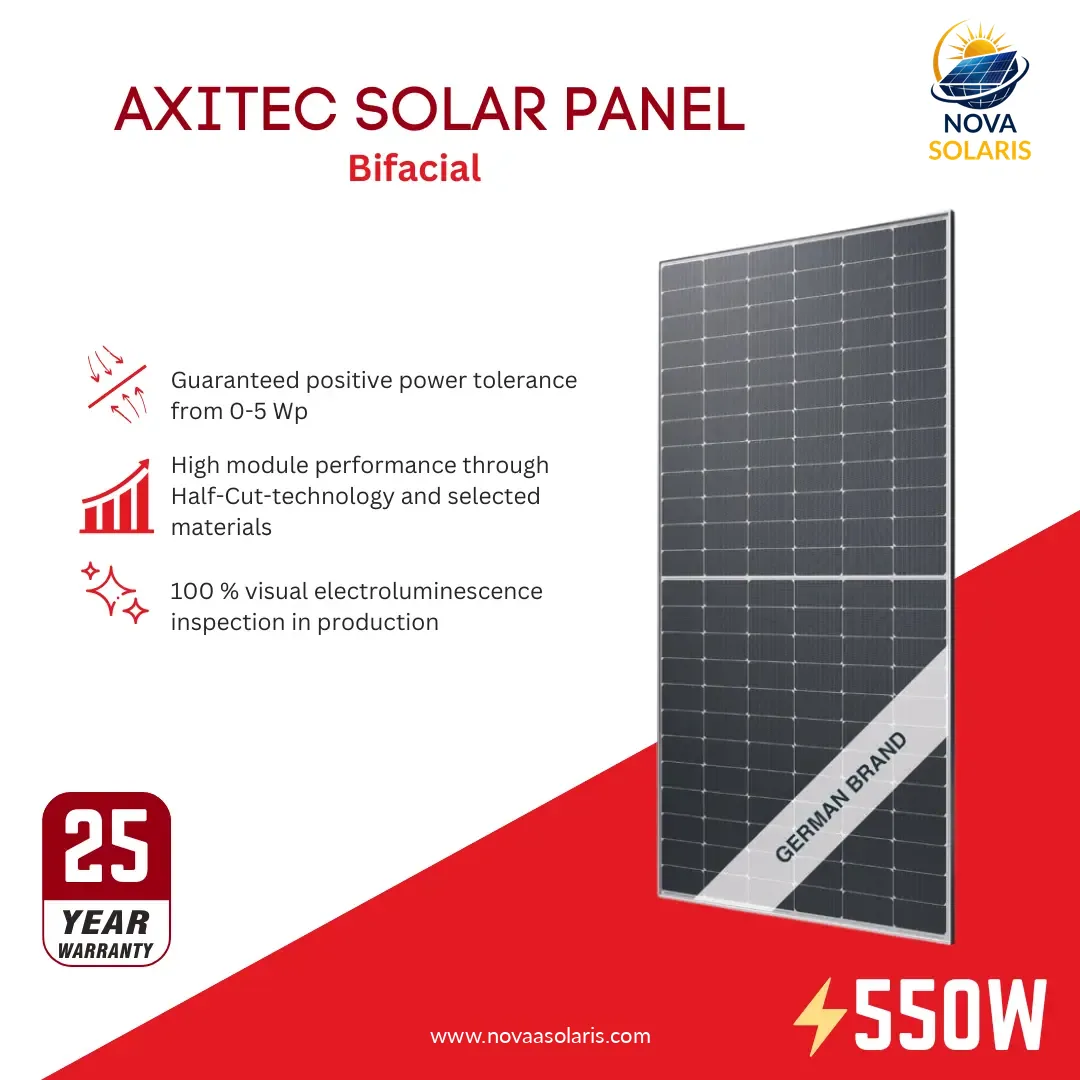 Axitec AC-550MBT/144UAE 550Watt 144 Cell Bifacial Solar Panel