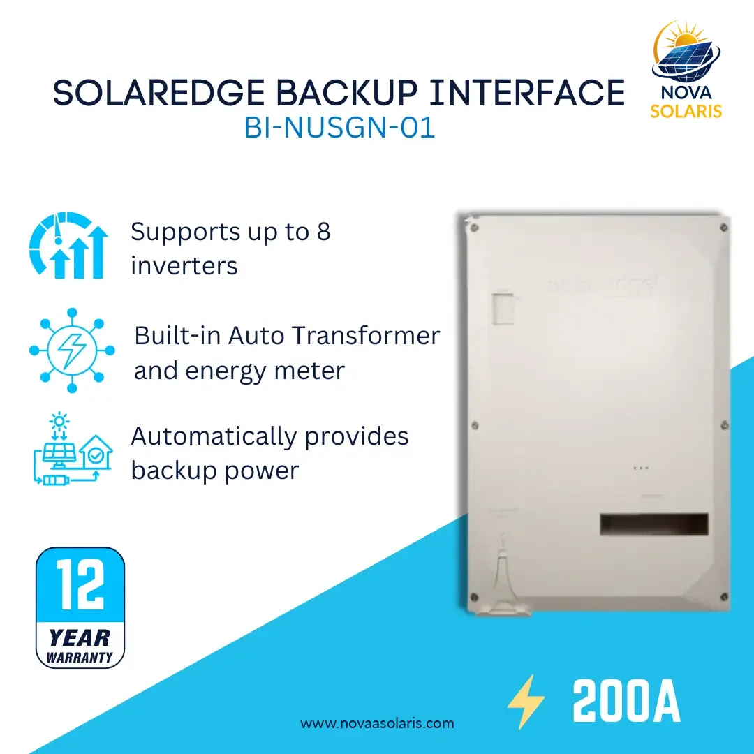 SolarEdge BI-NUSGN-01 200A Critical Load Energy Hub Backup Interface