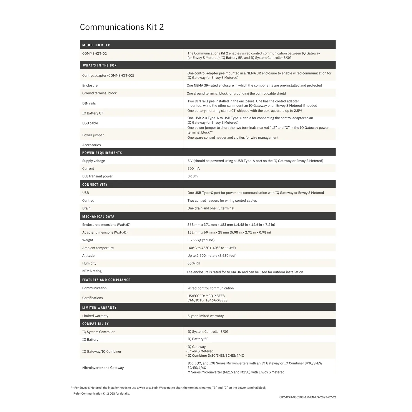Enphase COMMS-KIT-02 Communications Kit 2 — visuel 2