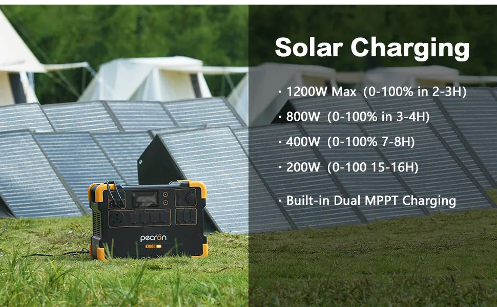 PECRON E2000LFP solar charging capability