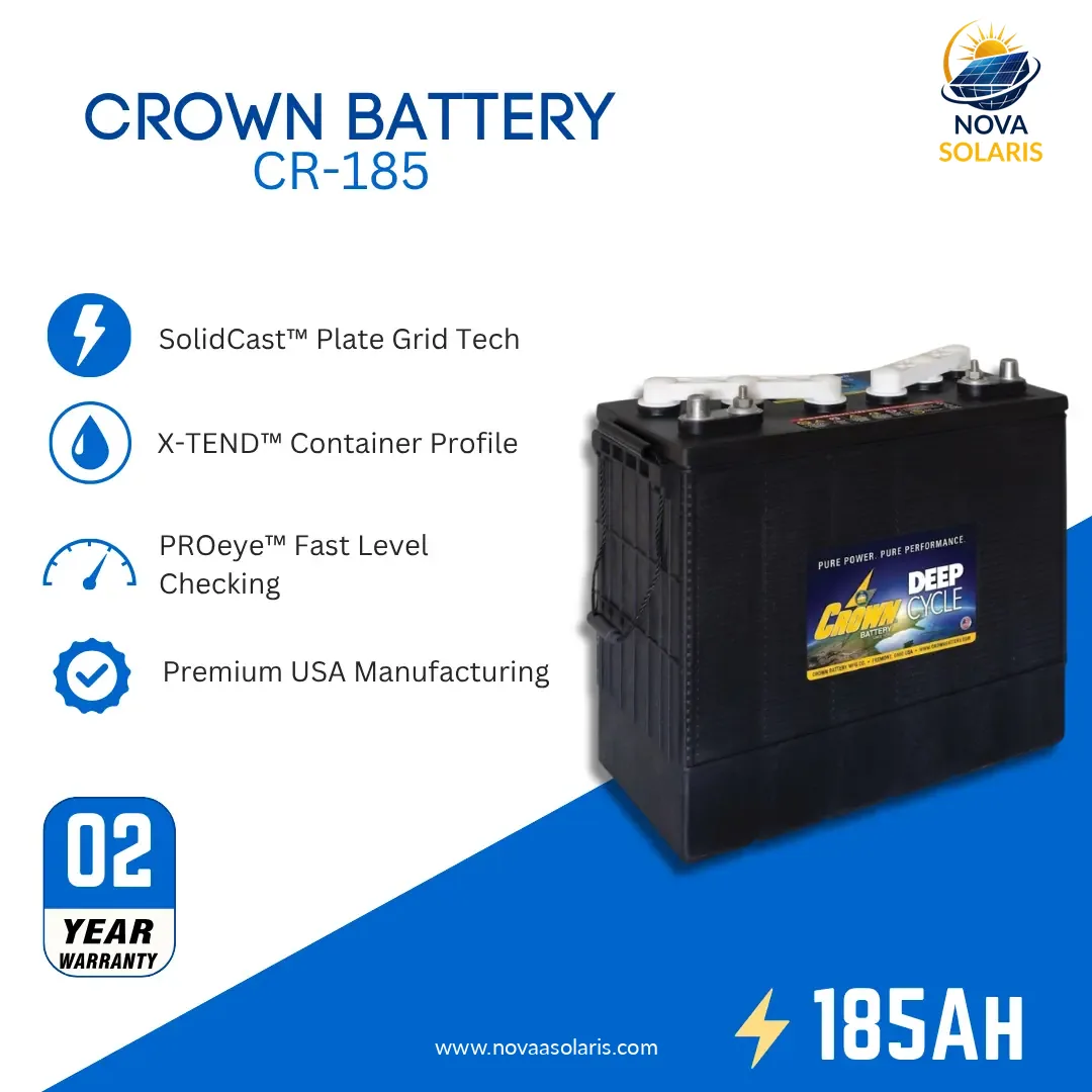 Crown CR-185 12VDC 185Ah Commercial Deep Cycle Battery