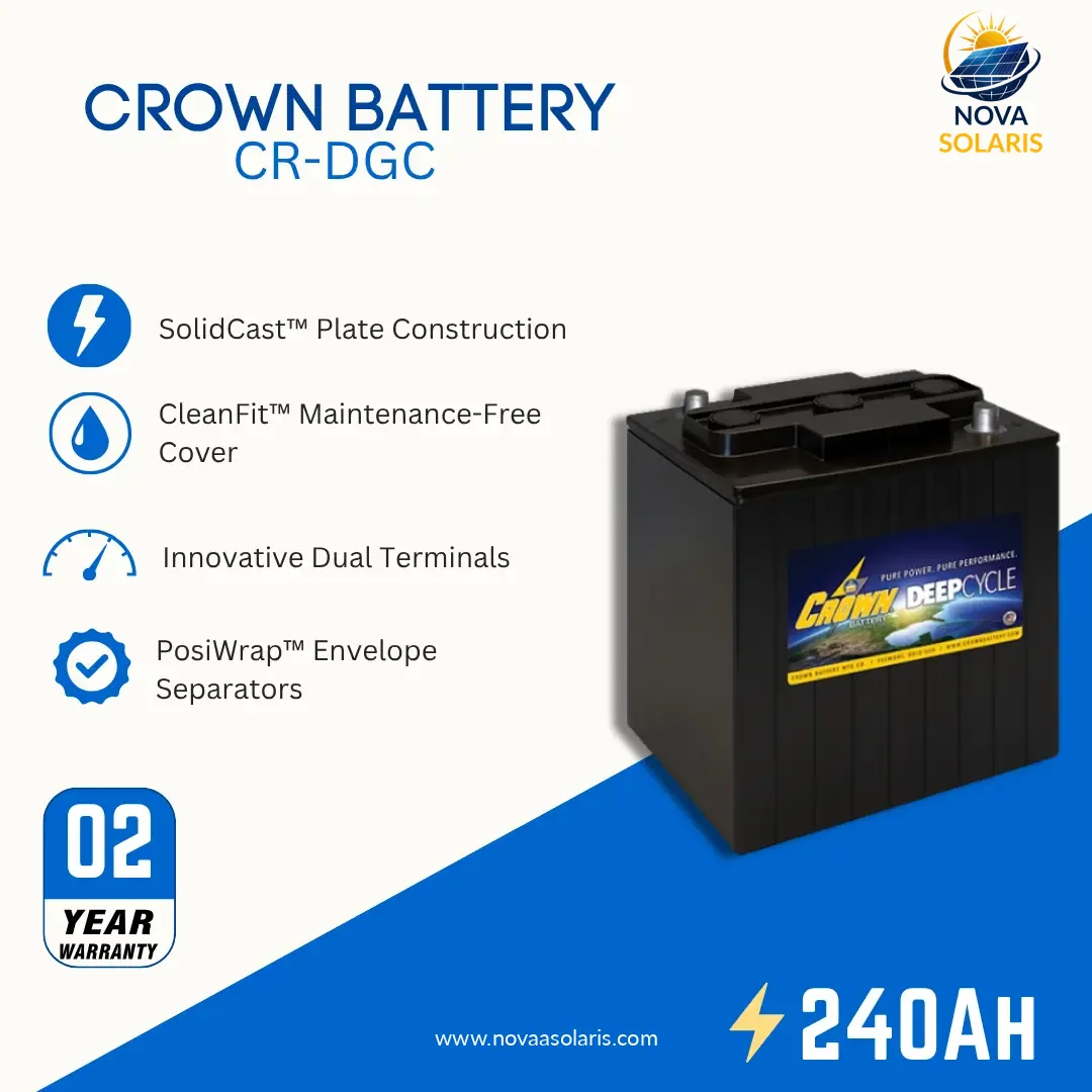 Crown CR-DGC 240Ah 6VDC Commercial  Deep Cycle Battery