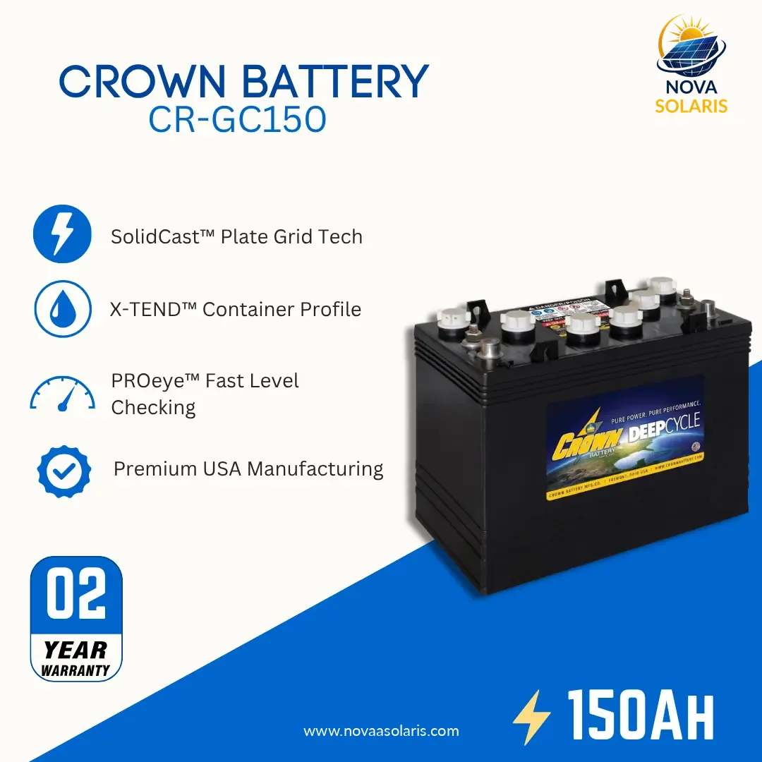 Crown CR-GC150 12VDC 150Ah Commercial Deep Cycle Battery