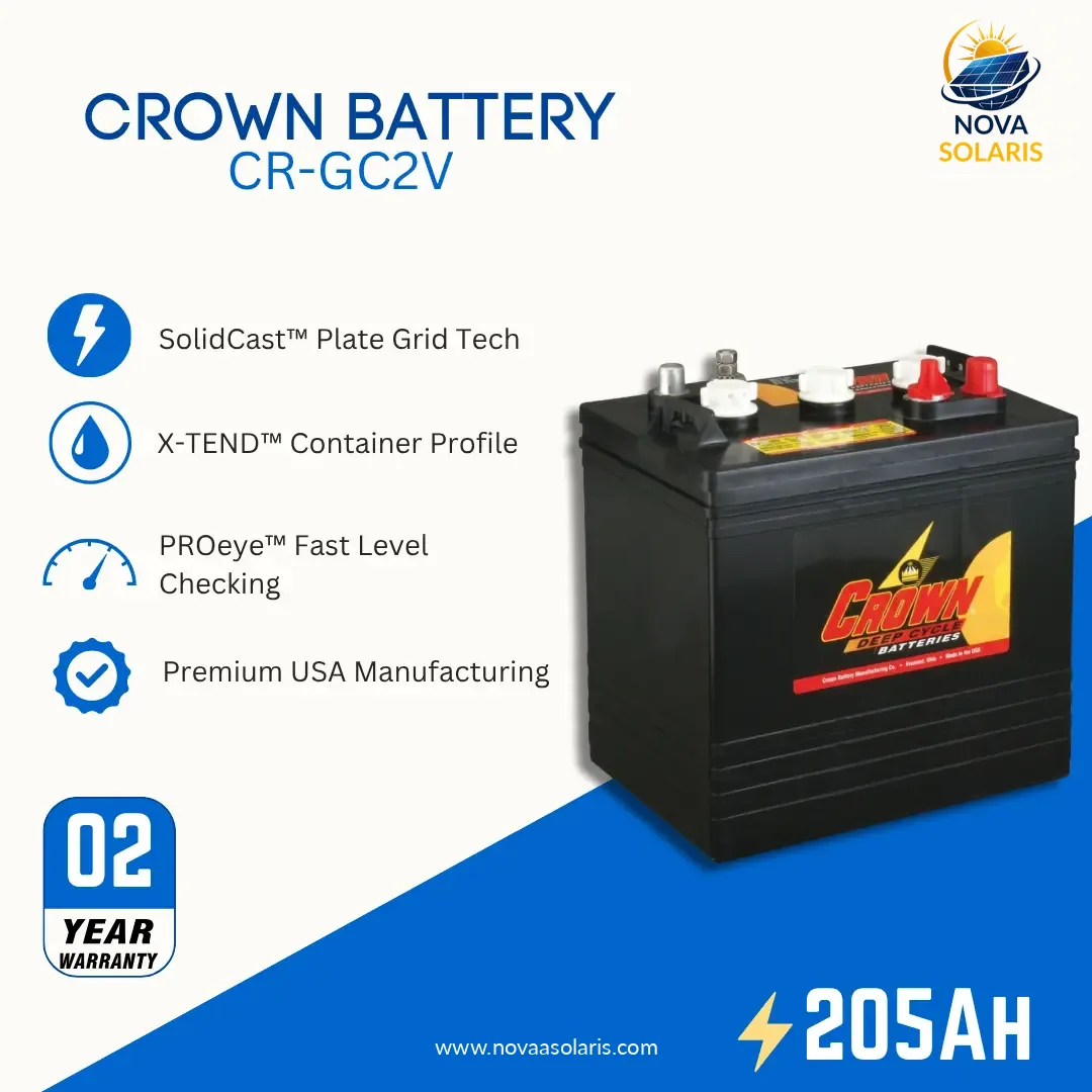 Crown CR-GC2V 6VDC 205Ah Golf Cart Battery