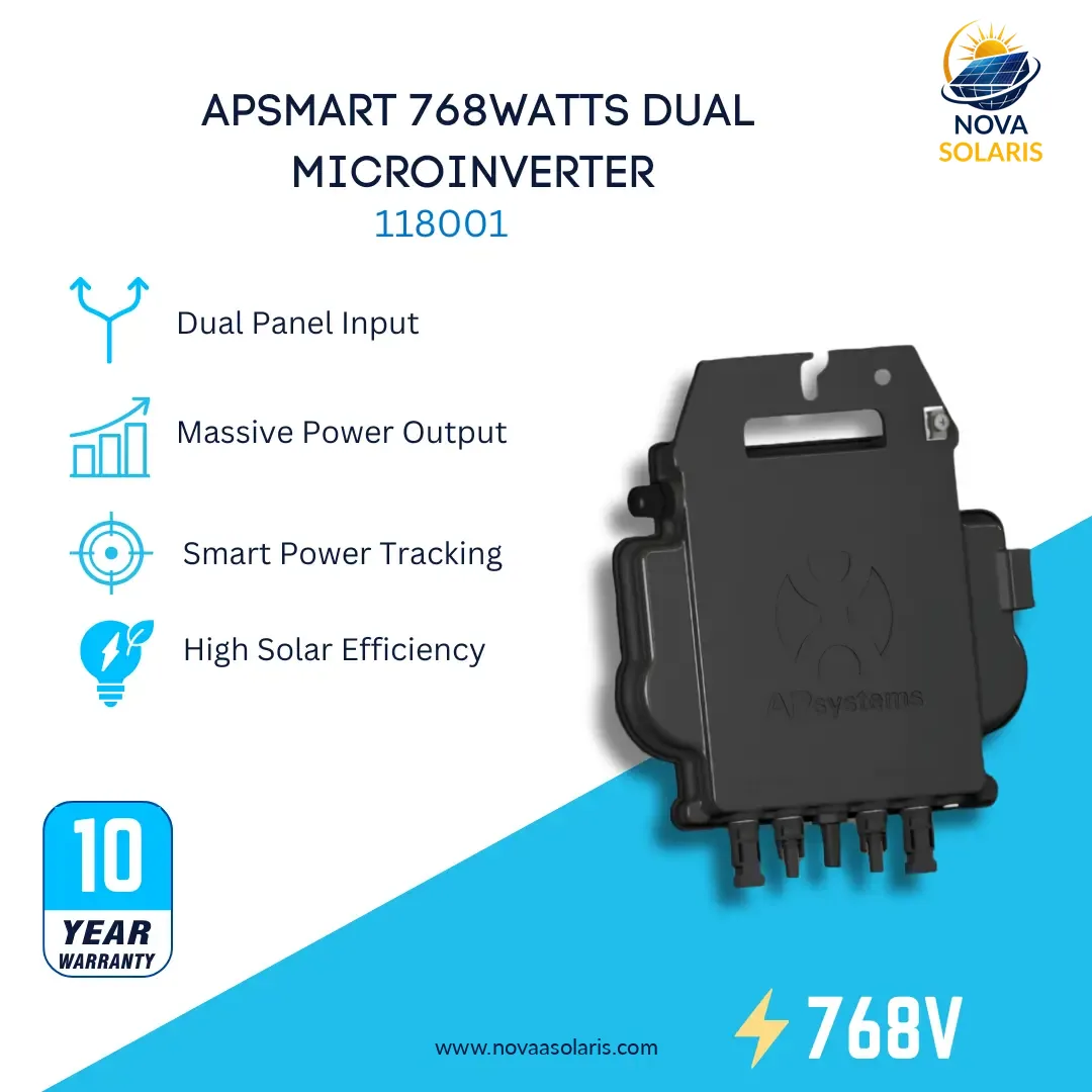 APSmart 118001 DS3-L-NA-768VA 768Watts Dual Microinverter (Supports 265-570Watts per Panel)