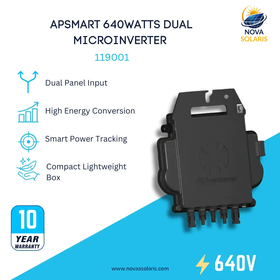 APSmart 119001 DS3-S-NA-640VA 640Watts Dual Microinverter (Supports 250-480Watts per panel)