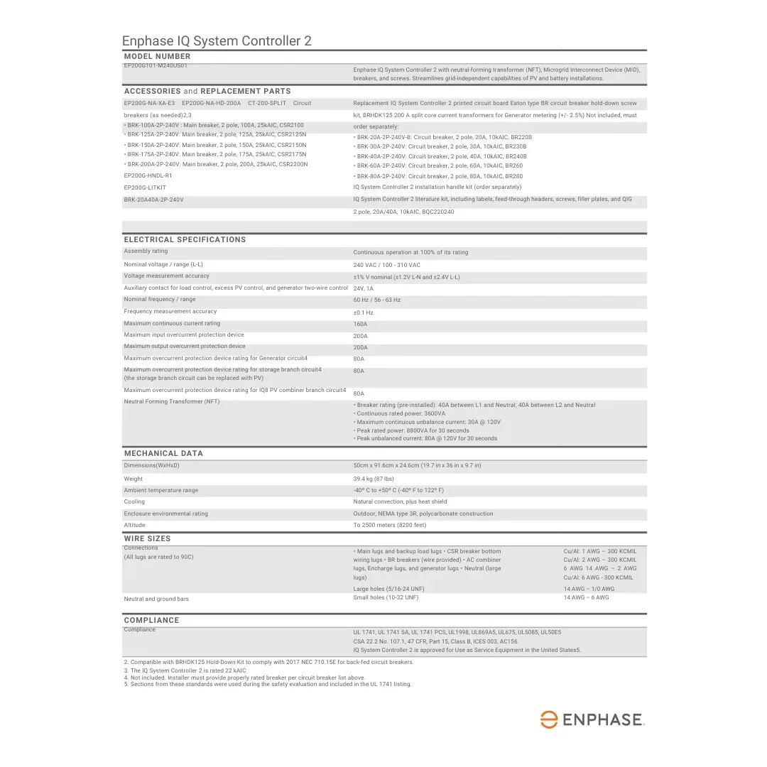 Enphase EN-BRK-150A-2P-240V 2 pole Main & Circuit Breaker — visuel 2