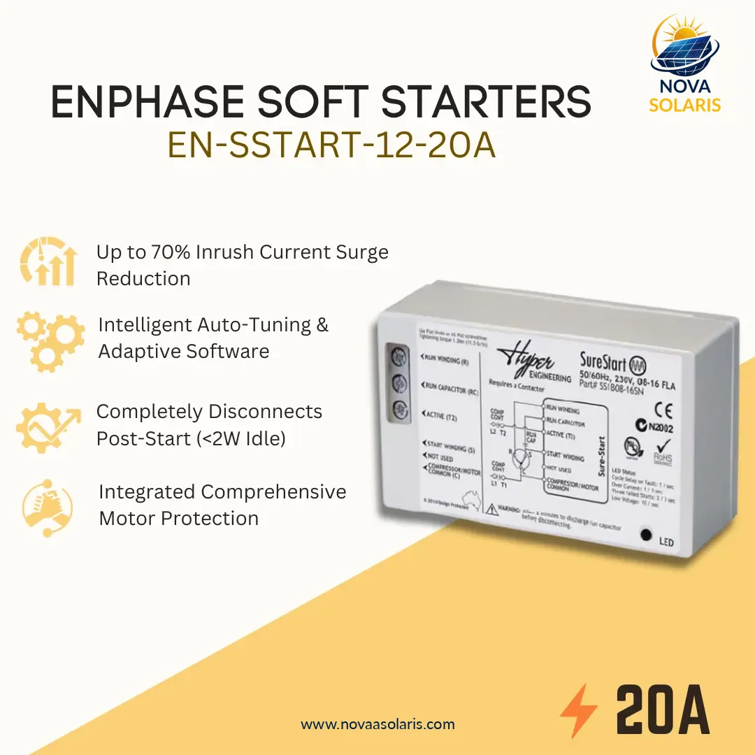 Enphase EN-SSTART-12-20A Soft starters used for 120V pumps and HVAC