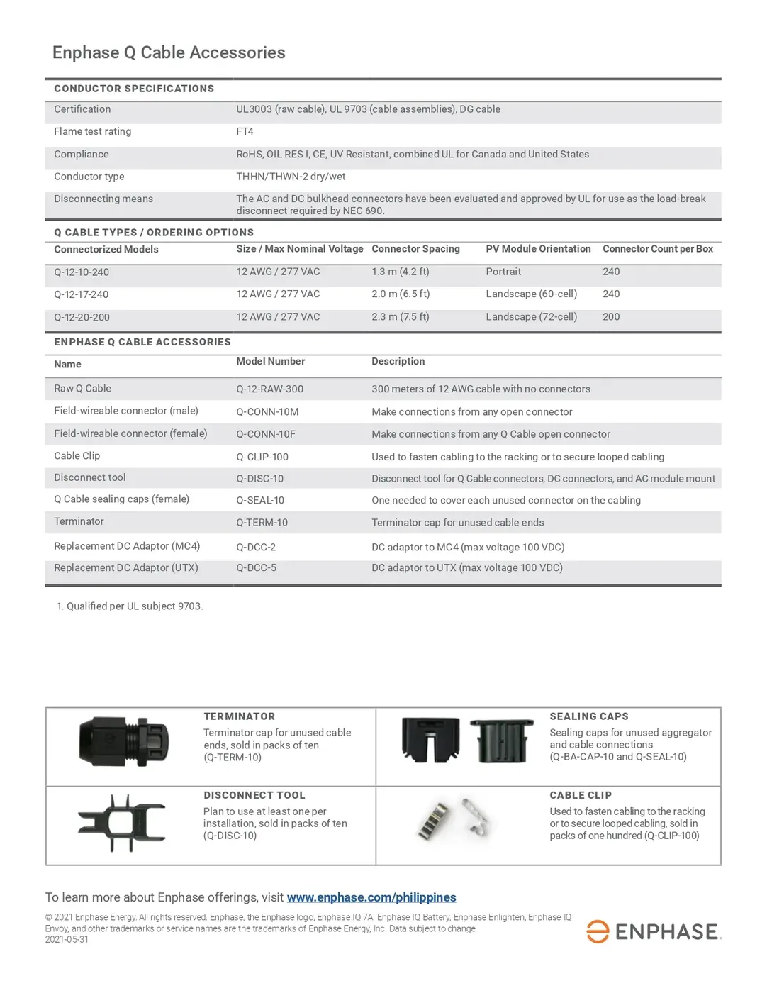 Enphase ET-TERM-10 IQ Series Terminator Cap for Unused Q-Cable Ends — visuel 2