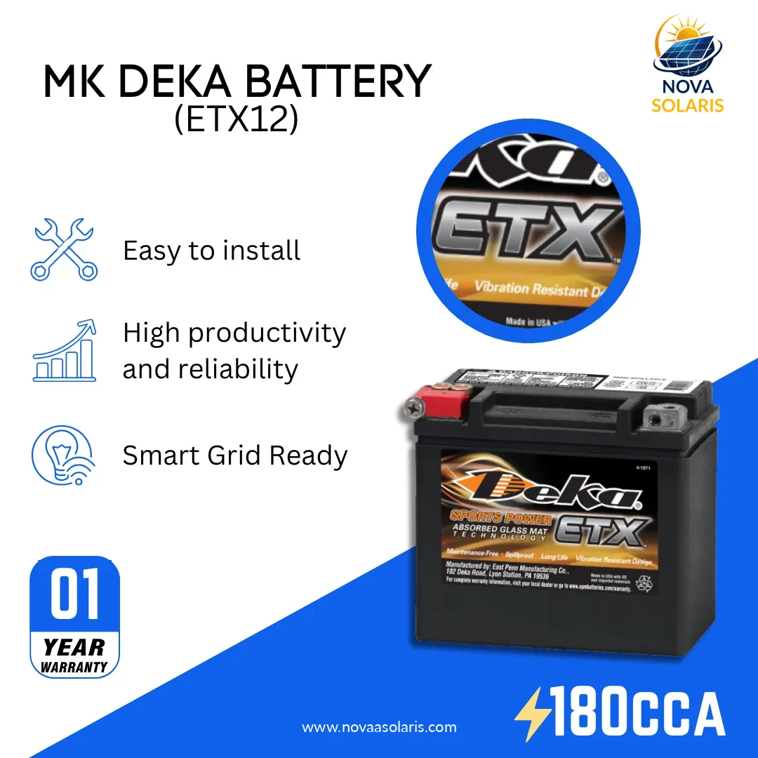 MK Deka ETX12 12VDC Absorbed Glass Mat (AGM)