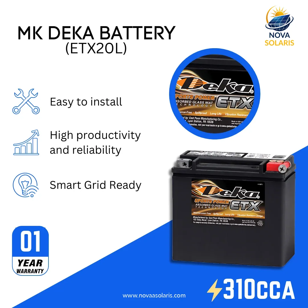 MK Deka ETX20L 12VDC Absorbed Glass Mat (AGM)