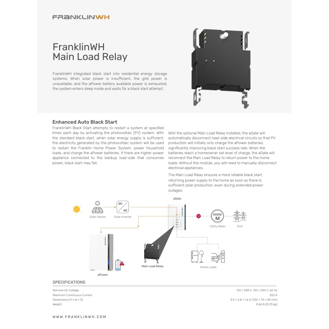 FranklinWH FWH-ACCY-MRV2-US Main Load Relay — visuel 2