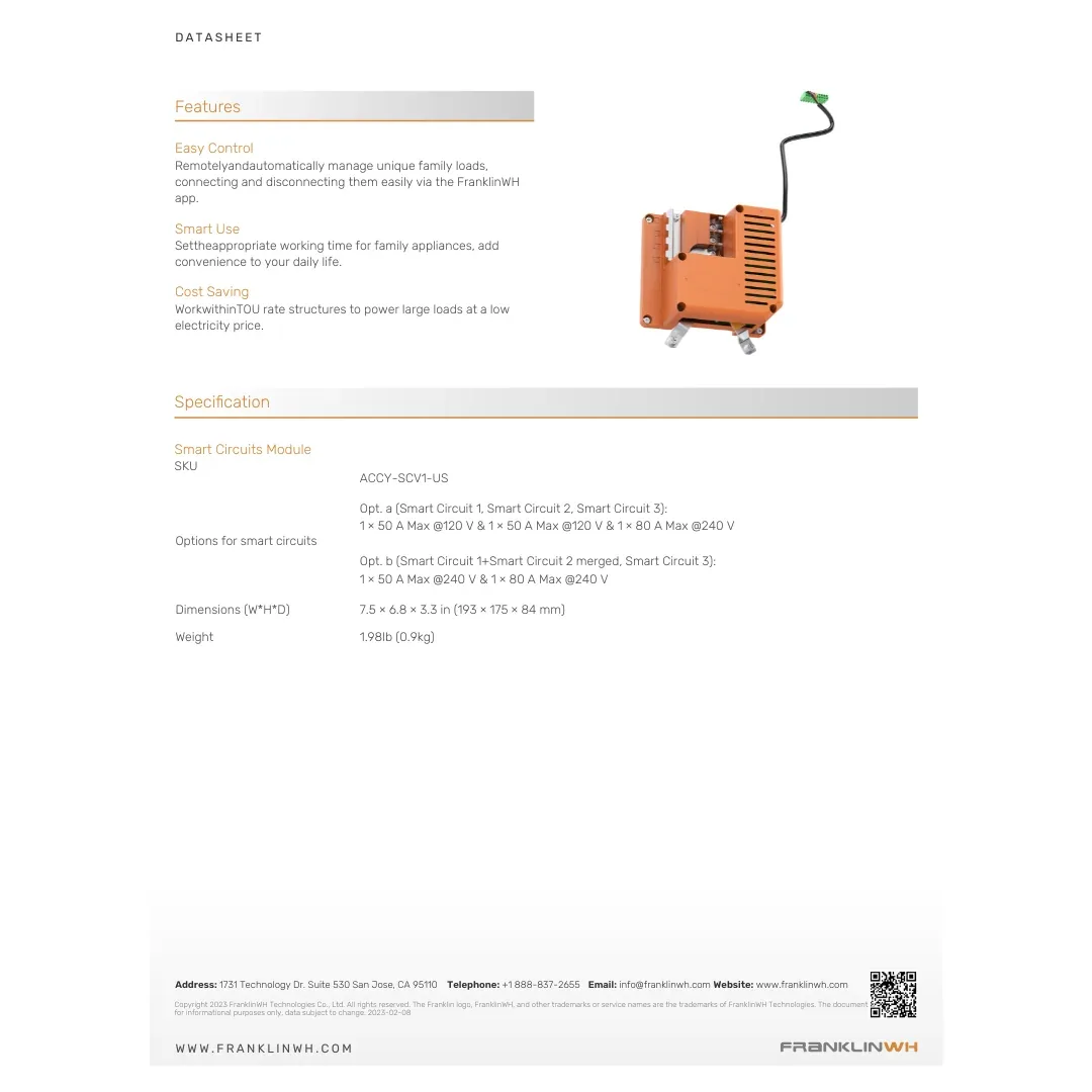 FranklinWH FWH-ACCY-SCV1-US Smart Circuits Module — visuel 2