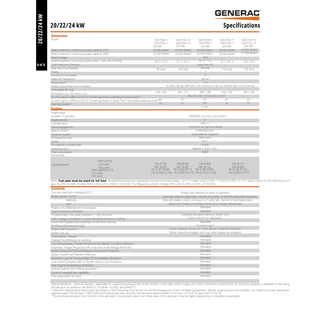 Generac G0072101 Guardian 24KW Home Stand by Generator W/ Transfer Switch Wi-Fi Enabled — visuel 3