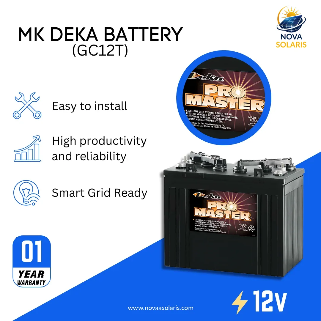 MK Deka GC12T 12VDC Flooded Lead-Acid Battery