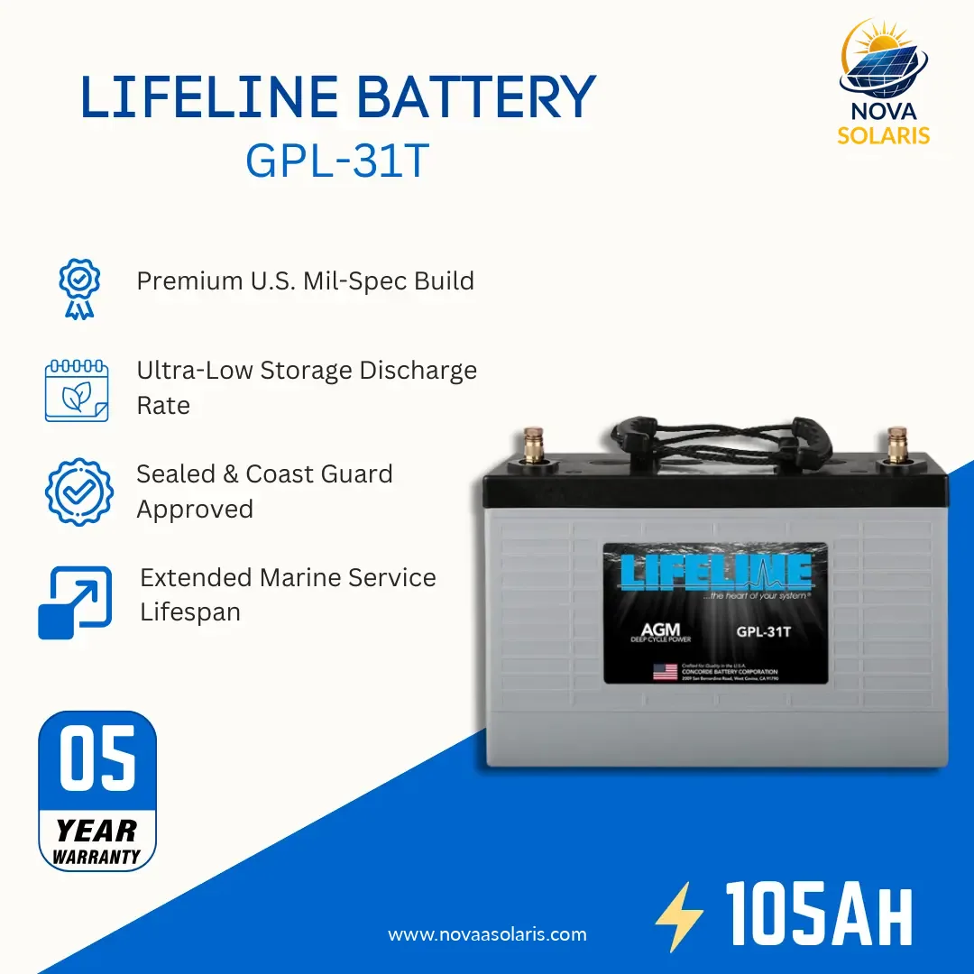 Lifeline GPL-31T 105Ah 12V AGM Sealed Battery