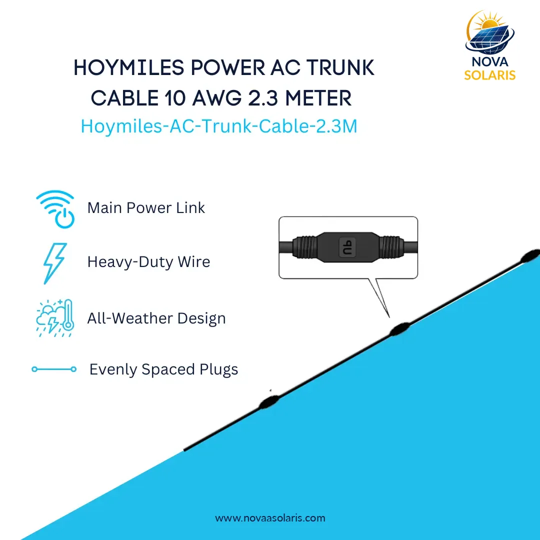 Hoymiles Power AC Trunk Cable 10 AWG 2.3 Meter for HM/HMS Microinverters