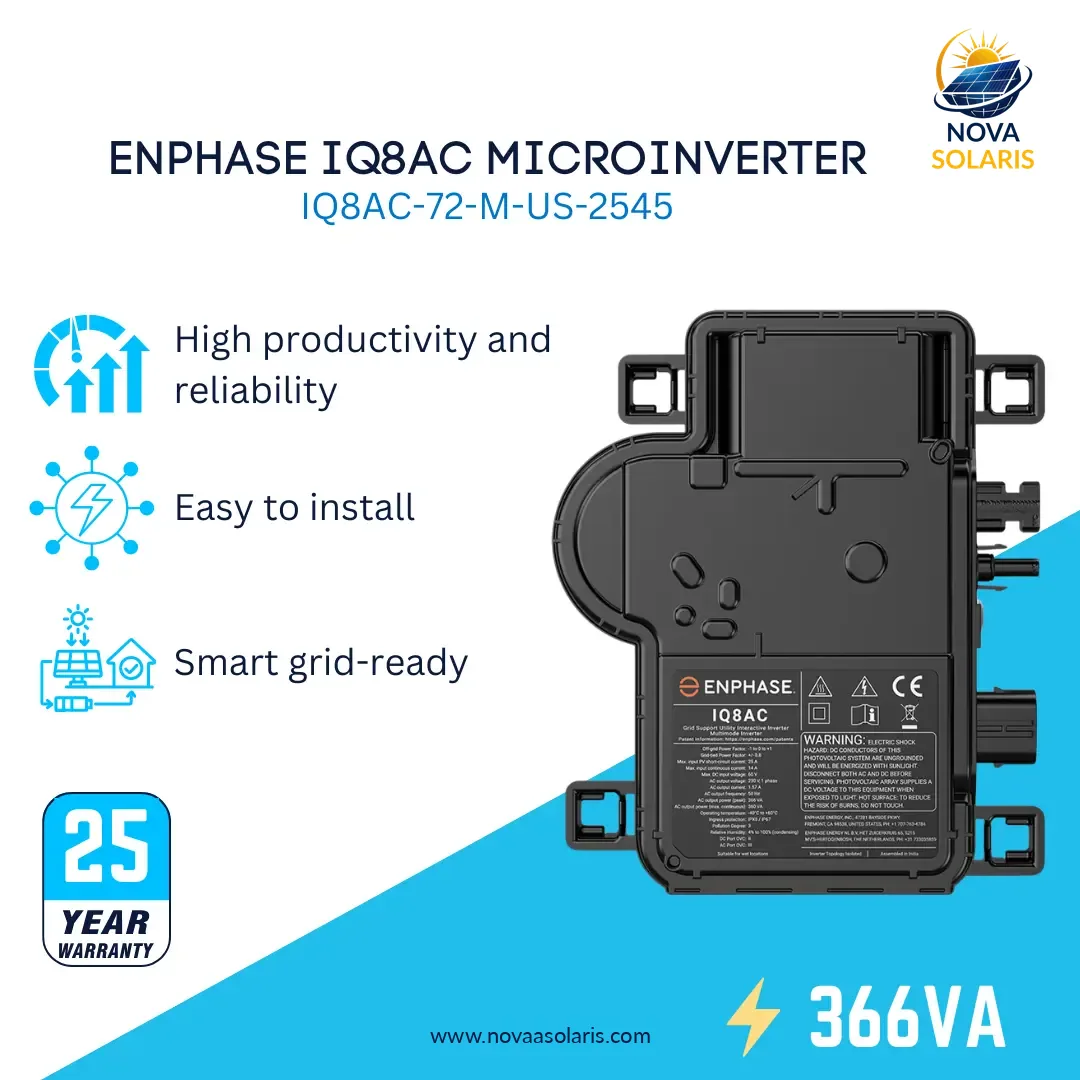 Enphase IQ8AC-72-M-US-2545 IQ8AC Microinverter, 366 VA PeakPpower