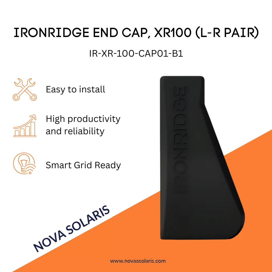 Ironridge End Cap, XR100 (L-R Pair) (Priced as 1 pair)