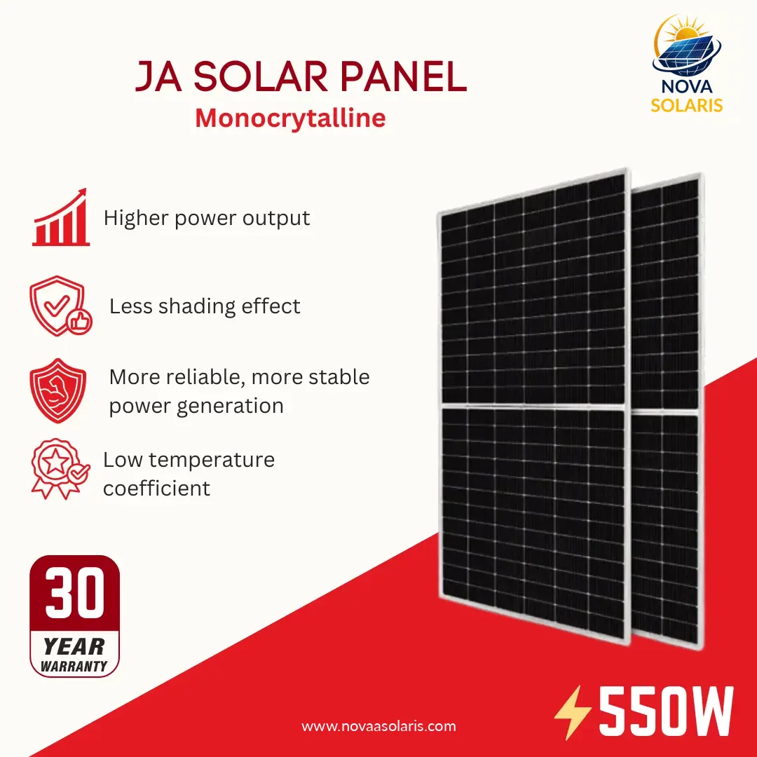 JA Solar JAM72D30-550/MB 550Watt 144 Half-Cell Silver Frame Monocrystalline Panel