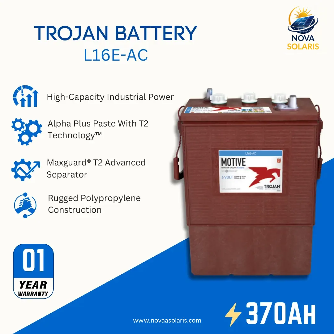 Trojan Motive L16E-AC 370Ah 6VDC Signature Deep-Cycle Flooded Battery