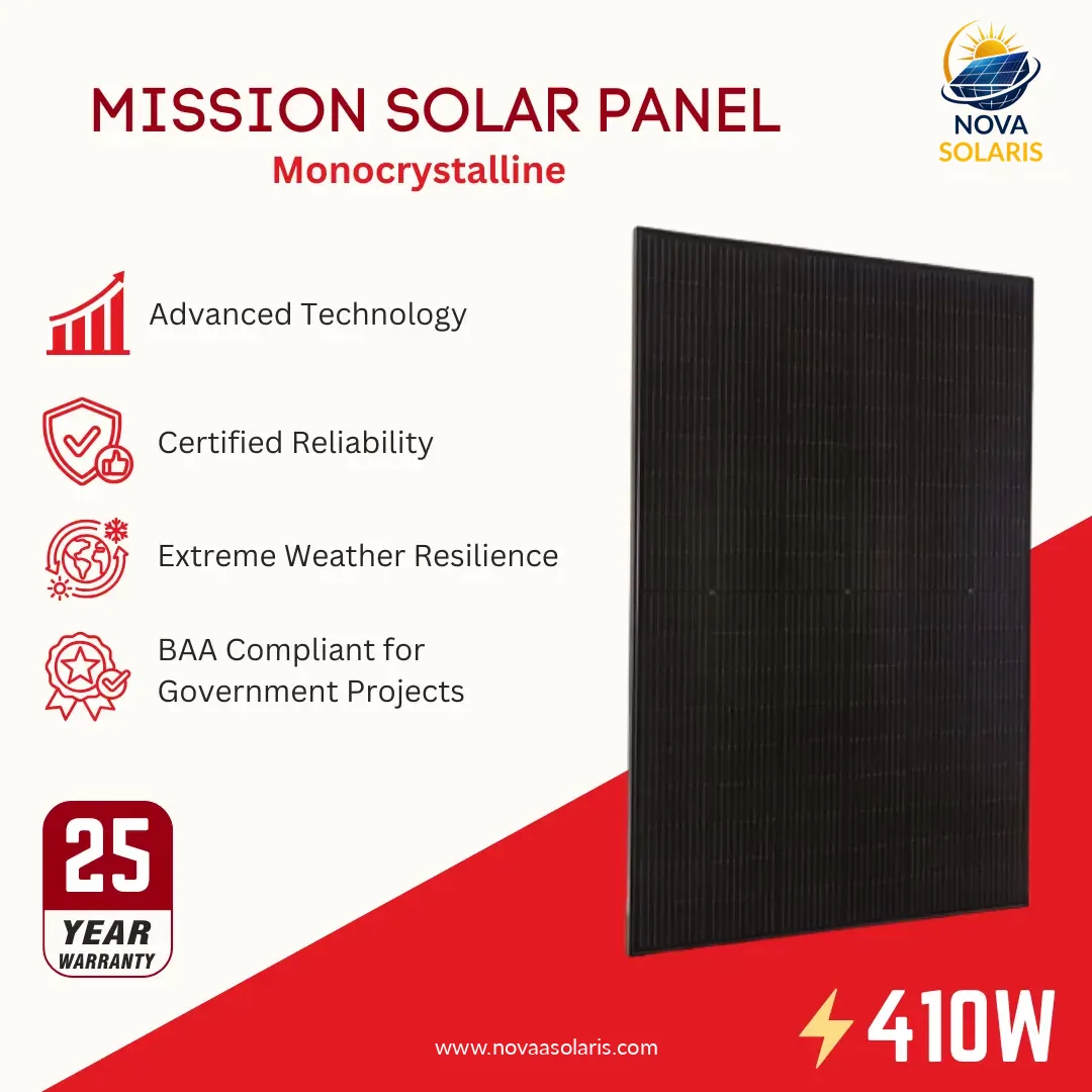 Mission Solar MSE410HT0B 410Watt 108 Half-Cell Black on Black Monocrystalline Solar Panel